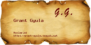 Grant Gyula névjegykártya